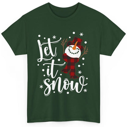 Funny Snowman Let It Snow Snowflakes Merry Christmas Classic Unisex T-Shirt