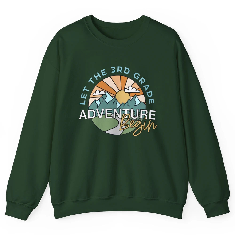 Vintage Back To School Let The 3rd Grade Adventure Begin Unisex Crewneck Sweatshirt