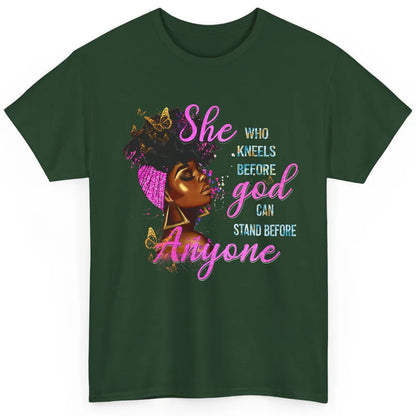 Black Girl She Who Kneels Before God Christian Afro Women Classic Unisex T-Shirt