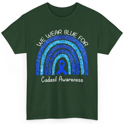 We Wear Blue Rainbow For Cadasil Awareness Month Blue Ribbon Classic Unisex T-Shirt