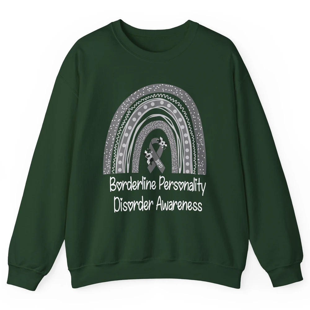 Borderline Personality Disorder Awareness BPD Gray Rainbow Unisex Crewneck Sweatshirt