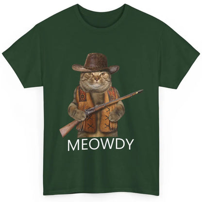 Funny Cat Cowboy Costume Meowdy Western Country Cat Lovers Classic Unisex T-Shirt