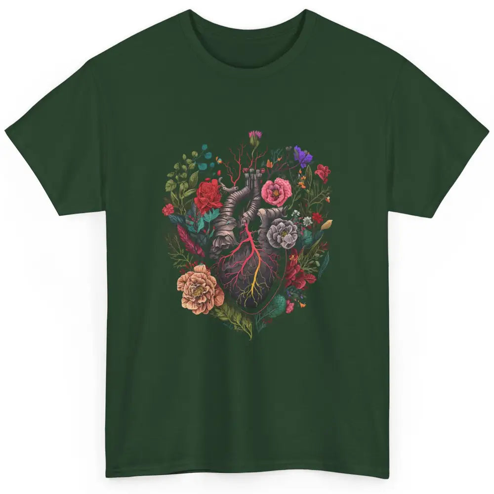 Anatomical Heart Show Your Love Anatomy Cardiologist Floral Classic Unisex T-Shirt