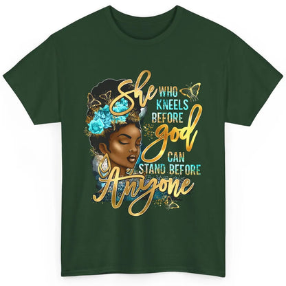 Black Girl She Who Kneels Before God Christian Afro Women Classic Unisex T-Shirt