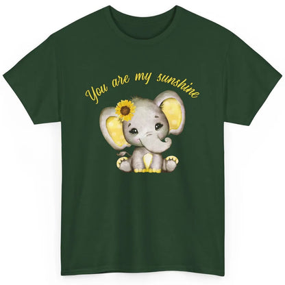 Sunflower Baby Elephant You Are My Sunshine Elephant Mom Classic Unisex T-Shirt