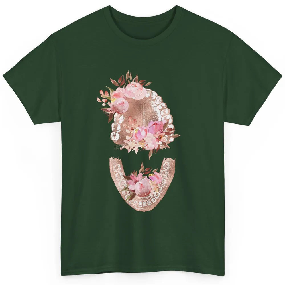 Vintage Floral Tooth Dental Hygienist Dentist Life Classic Unisex T-Shirt