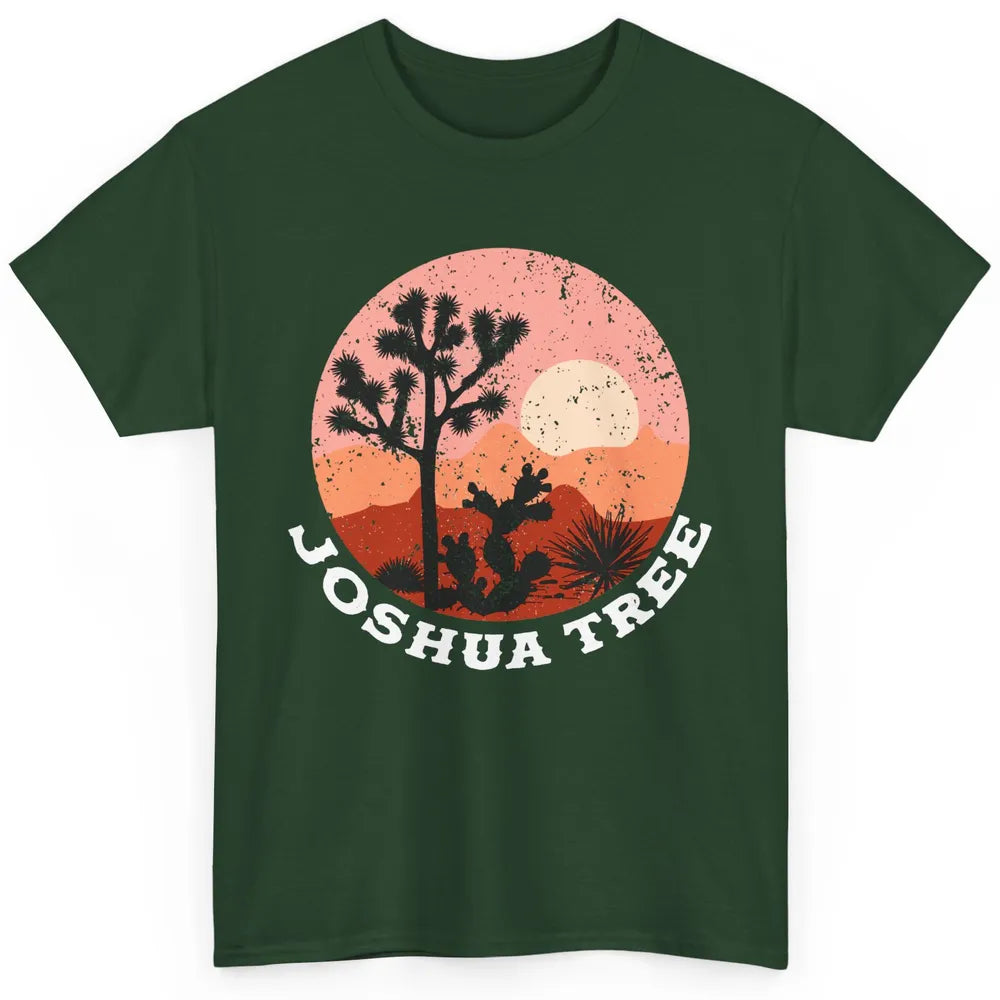 Vintage Desert Sunset Joshua Tree Hippie Girl Inspirational Classic Unisex T-Shirt