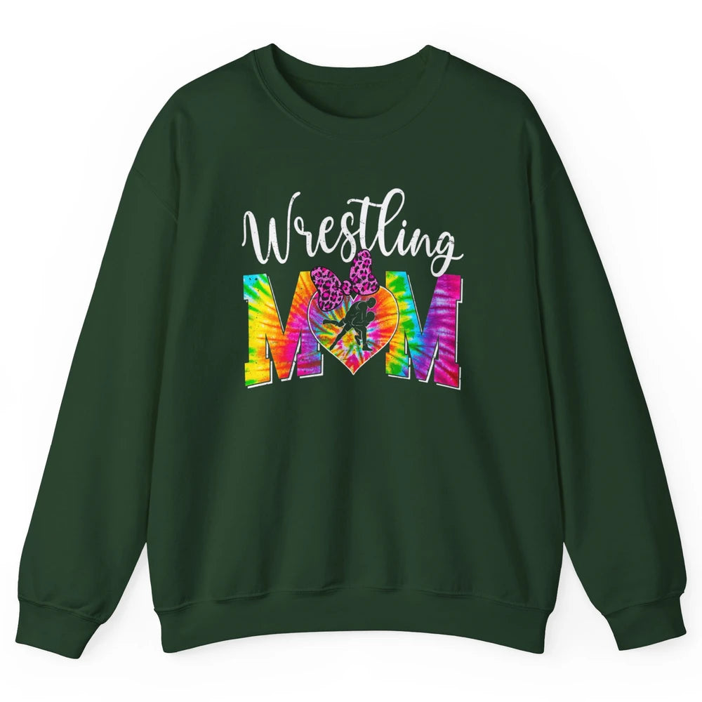 Vintage Sports Wrestling Mom Mama Martial Art Tie Dye Retro Unisex Crewneck Sweatshirt