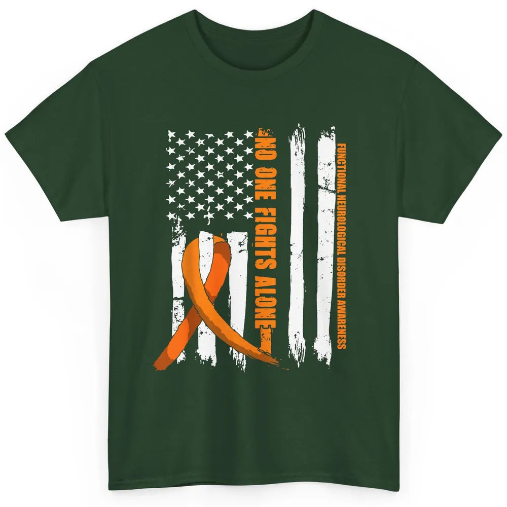 Functional Neurological Disorder FND Orange Ribbon US Flag Classic Unisex T-Shirt