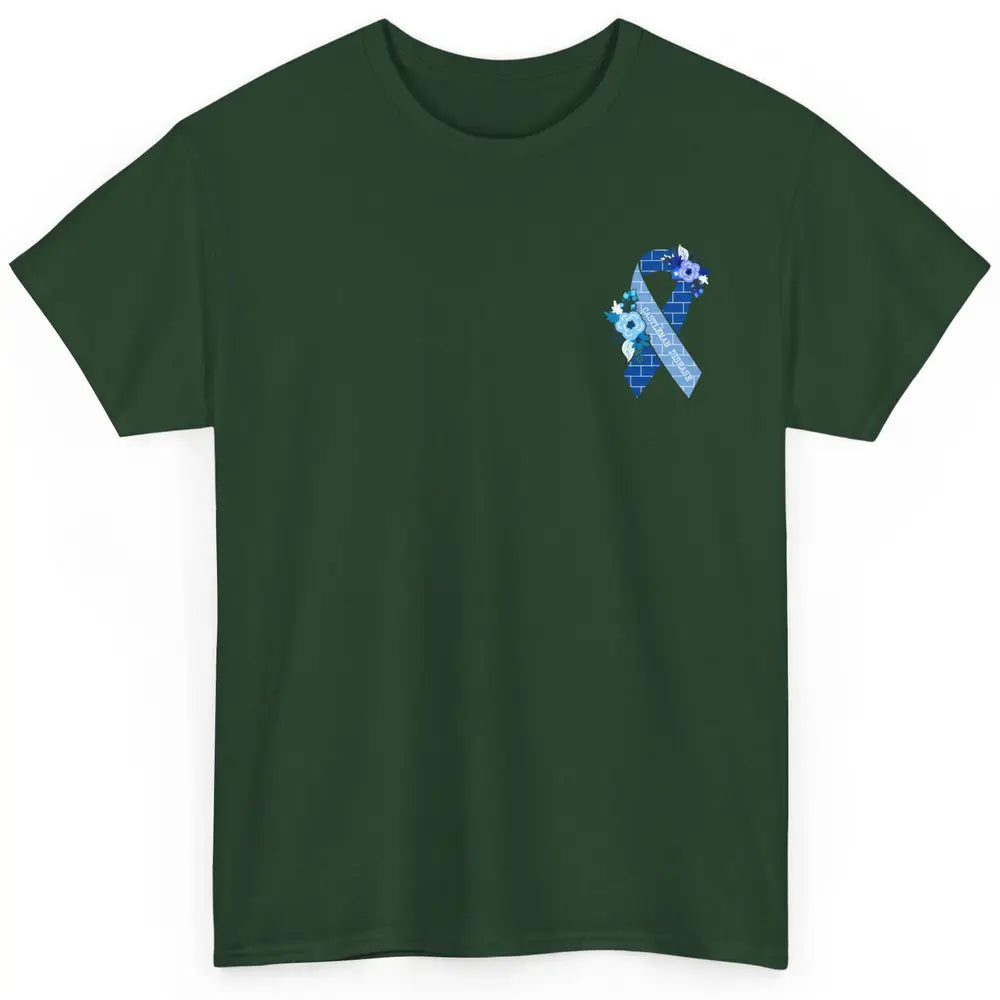 Castleman Disease Awareness Floral Blue Ribbon Rare Disease Classic Unisex T-Shirt