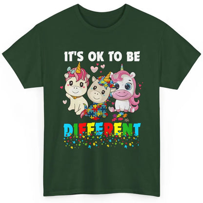 Autism Awareness Puzzles Baby Unicorn Okay To Be Different Classic Unisex T-Shirt