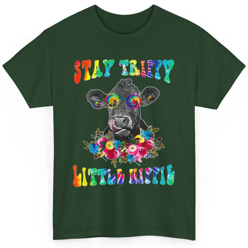 Stay Trippy Little Hippie Heifer Licking Highland Cow Peace Classic Unisex T-Shirt