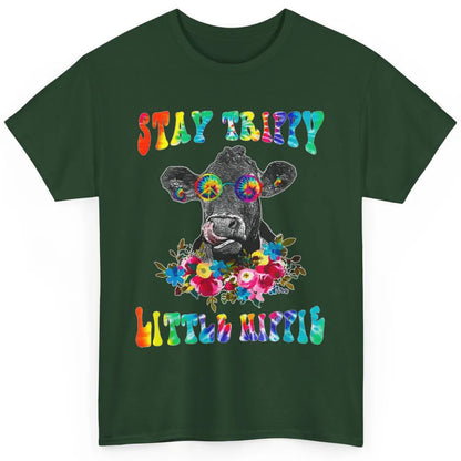 Stay Trippy Little Hippie Heifer Licking Highland Cow Peace Classic Unisex T-Shirt