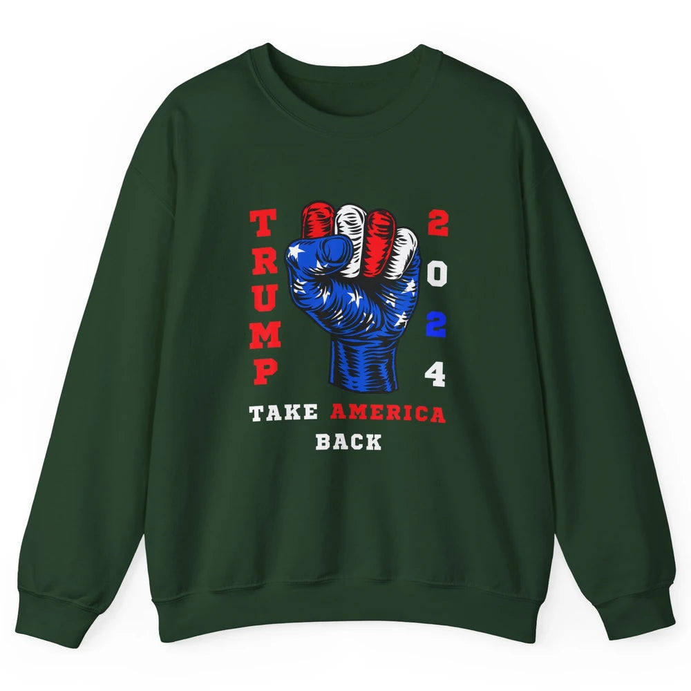 Take America Back 2024 Funny Vote Trump Republicans Vote Unisex Crewneck Sweatshirt