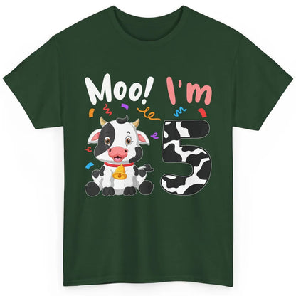 5th Birthday Moo Im 5 Cow Farm Animal Barnyard Family Party Classic Unisex T-Shirt