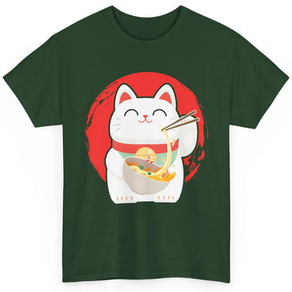 Funny Cat Ramen Noodles Bowl Japanese Kawaii Ramen Cat Classic Unisex T-Shirt