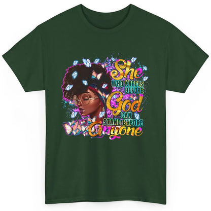 Black Girl She Who Kneels Before God Christian Afro Women Classic Unisex T-Shirt