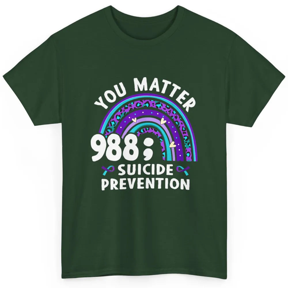 Suicide Prevention Month Hotline Semicolon Rainbow Warrior Classic Unisex T-Shirt