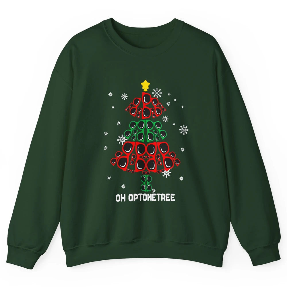 Glasses Christmas Tree Oh Optometree Optometry Optician Gift Unisex Crewneck Sweatshirt