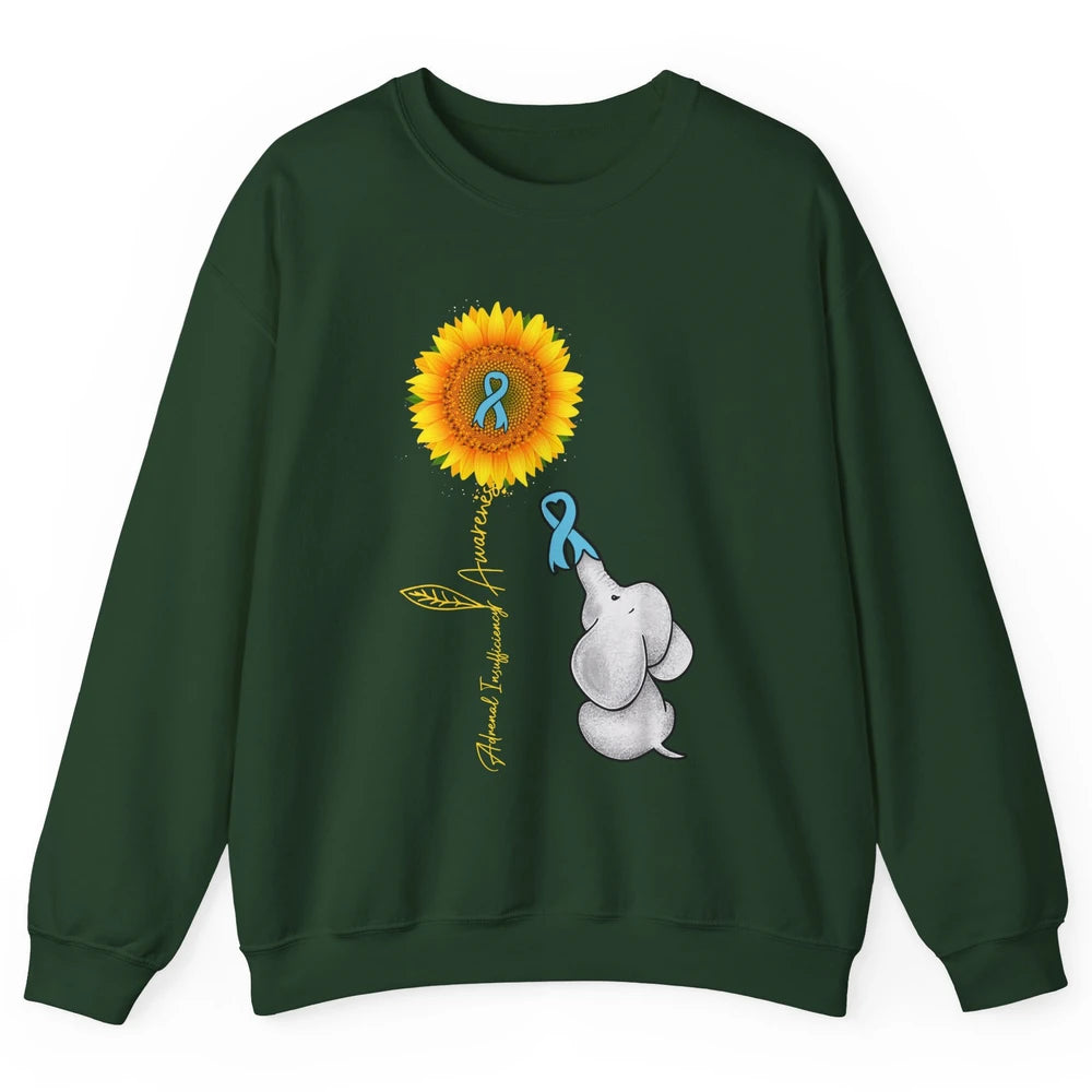 Adrenal Insufficiency Awareness Baby Elephant Sunflower Unisex Crewneck Sweatshirt