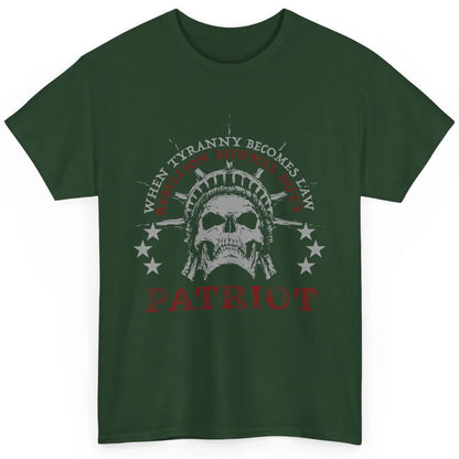 US Patriots Skull Tyranny Rebellion Freedom 2nd Amendment Classic Unisex T-Shirt