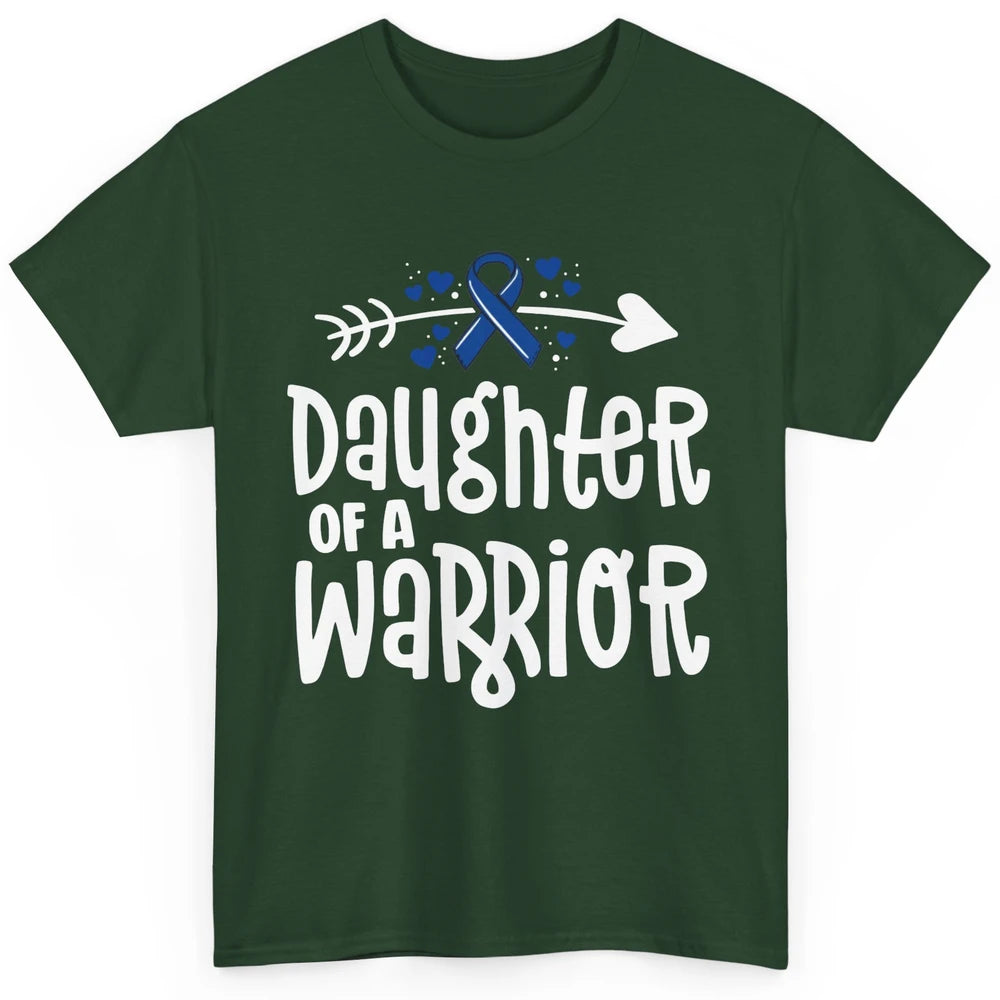 Warrior Daughter Colon Cancer Colorectal Dark Blue Ribbon Classic Unisex T-Shirt