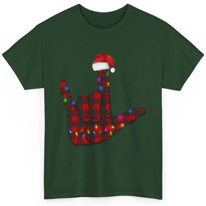 Merry Christmas Hand Sign Language Deaf Xmas Santa Hat ASL Classic Unisex T-Shirt