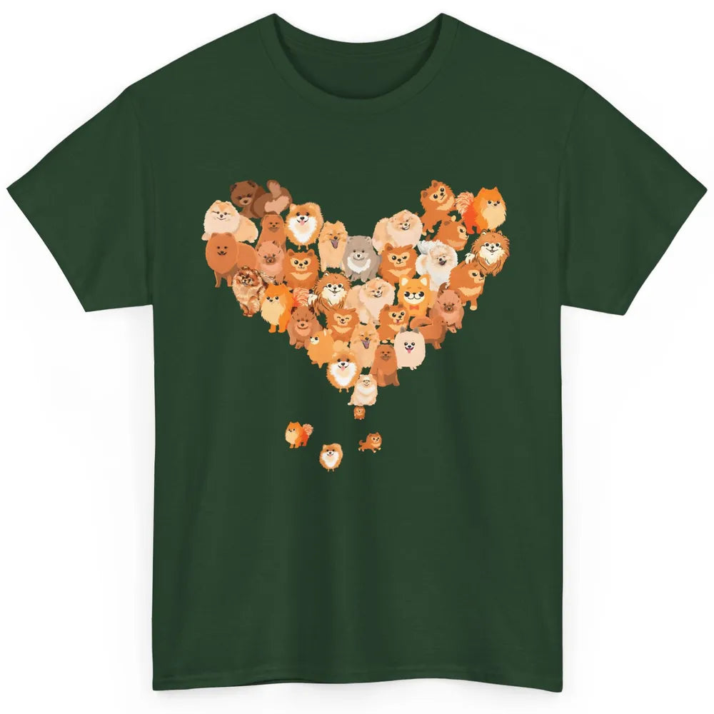 Cute Pomeranians Heart Dog Mom Pomeranian Lovers Mothers Day Classic Unisex T-Shirt