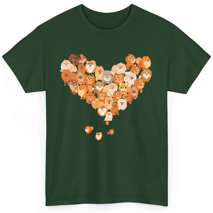 Cute Pomeranians Heart Dog Mom Pomeranian Lovers Mothers Day Classic Unisex T-Shirt