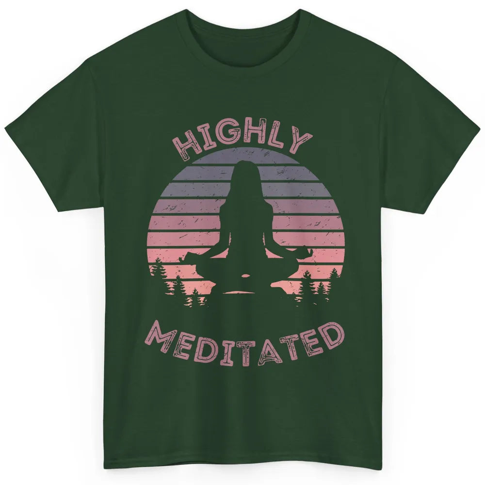 Vintage Woman Doing Yoga Highly Meditated Meditation Lovers Classic Unisex T-Shirt