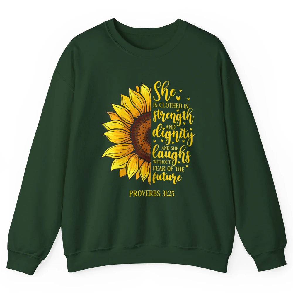 Sunflower Jesus Faith Christian God Bible Verse Religious Unisex Crewneck Sweatshirt