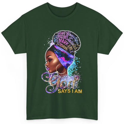 Floral Black Girl God Say I'm Afro Women Christian Religious Classic Unisex T-Shirt