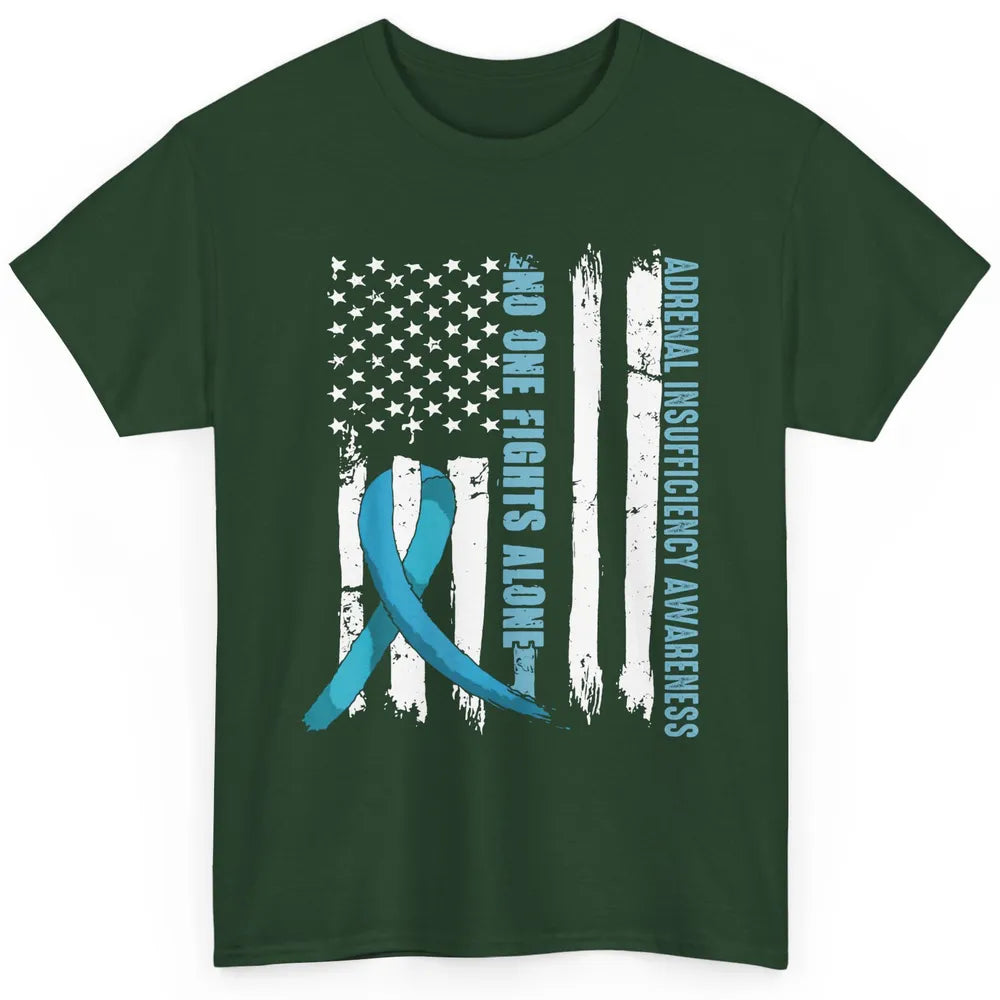 Adrenal Insufficiency Awareness No One Fight Alone US Flag Classic Unisex T-Shirt