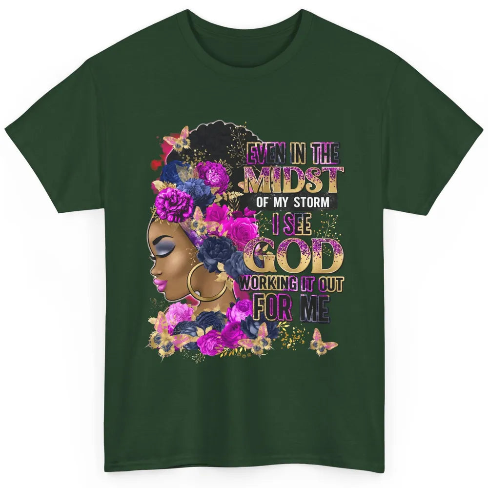 Black Girl In The Midst Of Storm Believe In God Christian Classic Unisex T-Shirt