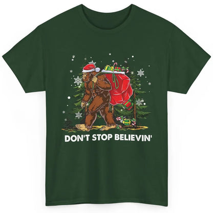 Funny Santa Bigfoot Don’t Stop Believing Christmas Tree Gift Classic Unisex T-Shirt