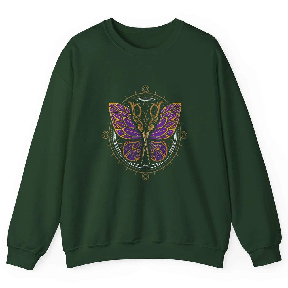 Woman Hair Butterfly Barber Hairstylist Hairdresser Retro Unisex Crewneck Sweatshirt