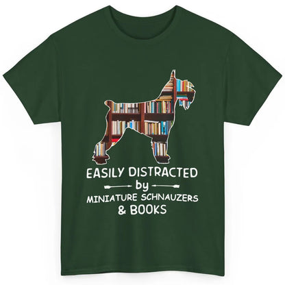 Easily Distracted By Schnauzer And Books Dog Lover Librarian Classic Unisex T-Shirt