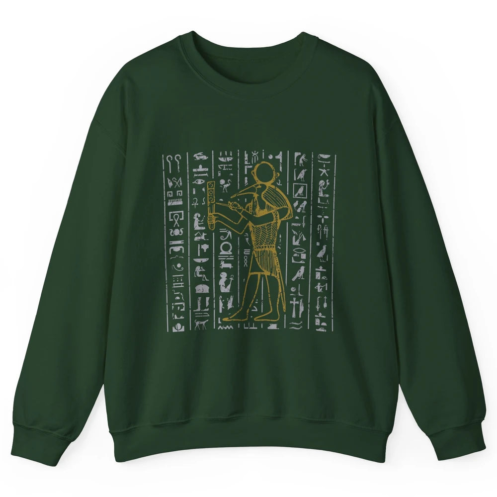 Ancient Egyptian Hieroglyphics Egypt Pyramid Archaeologist Unisex Crewneck Sweatshirt