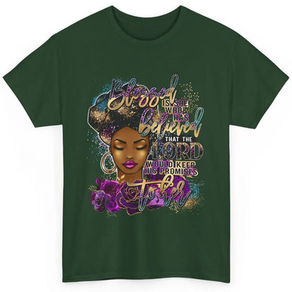 Afro Woman Blessed Is She Who Believed God African Christian Classic Unisex T-Shirt