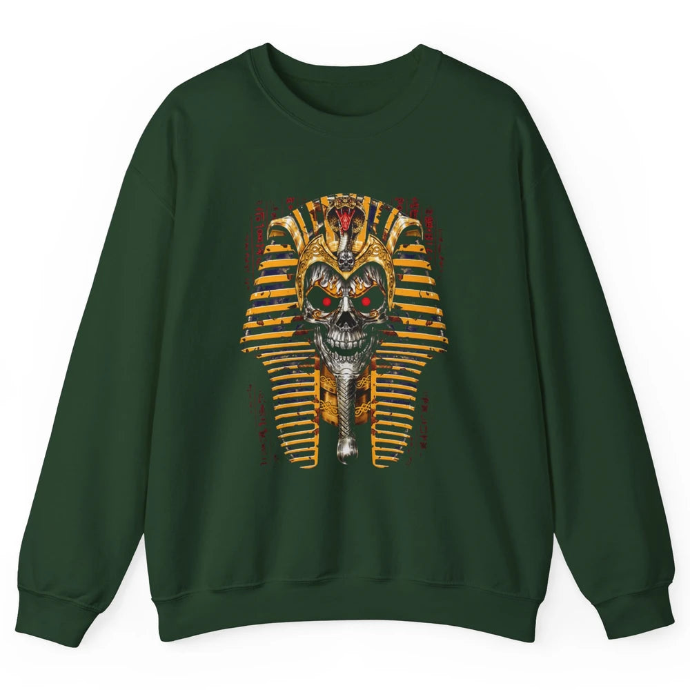 Ancient Egyptian Pyramid Skull King Tut Pharaoh Tutankhamun Unisex Crewneck Sweatshirt