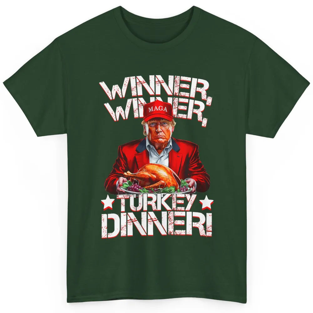 Funny Trump Winner Turkey Dinner Thanksgiving Donald Trump President Republican Political Humor Classic Unisex T-Shirt