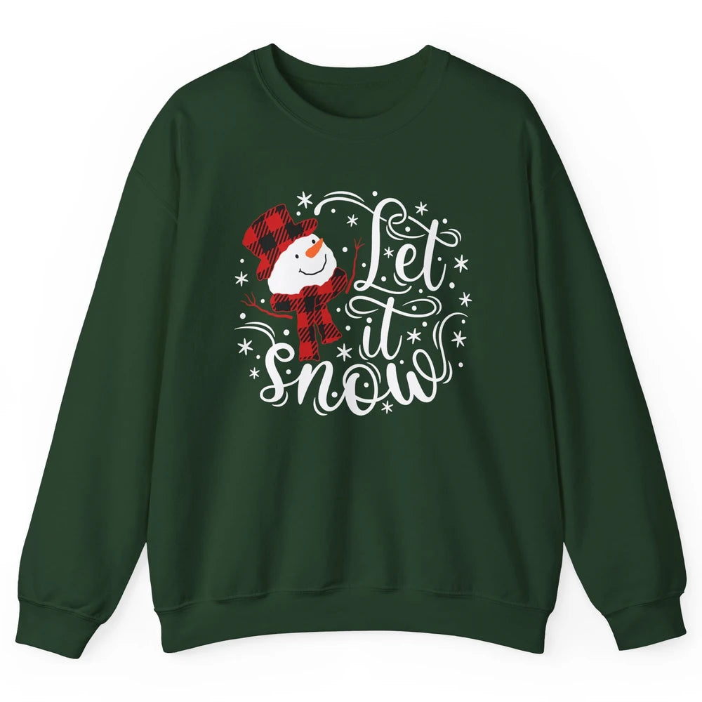 Funny Snowman Let It Snow Snowflakes Holiday Merry Christmas Unisex Crewneck Sweatshirt