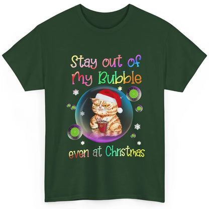 Funny Santa Cat Stay Out Of My Bubble Even At Christmas Classic Unisex T-Shirt