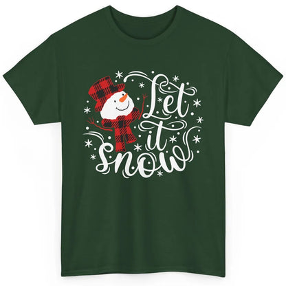 Funny Snowman Let It Snow Snowflakes Holiday Merry Christmas Classic Unisex T-Shirt