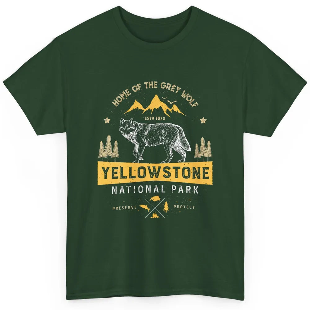 Yellowstone National Park Home Grey Wolf Vintage Wild Nature Classic Unisex T-Shirt