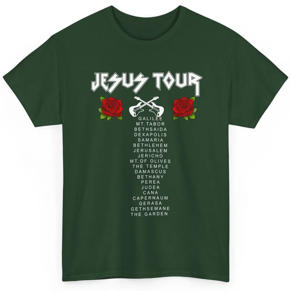 Christian Prayer Jesus Tour Guitarist Bible Verse Religious Classic Unisex T-Shirt