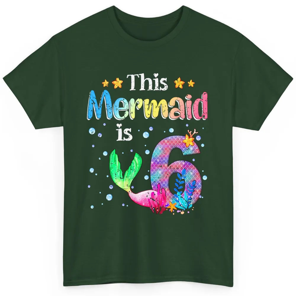 This Mermaid Is 6 Years Old 6th Birthday Boy Girl Gift Classic Unisex T-Shirt