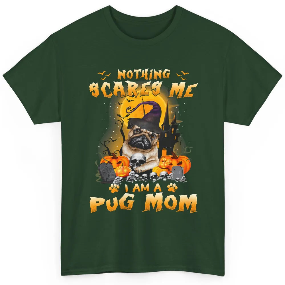 Cute Pumpkin Pug Dog Mom Witch Skull Halloween Spooky Season Classic Unisex T-Shirt