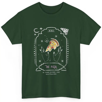 The Pizza Slices Tarot Card Reader Goth Crescent Halloween Classic Unisex T-Shirt