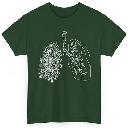 Floral Lung Botanical Asthma Cystic Fibrosis Pulmonology Classic Unisex T-Shirt